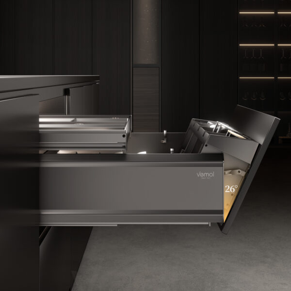 FINE Series - Luxurious Three-sided Aluminum Alloy Multi-functional Inclined Pull-out Basket