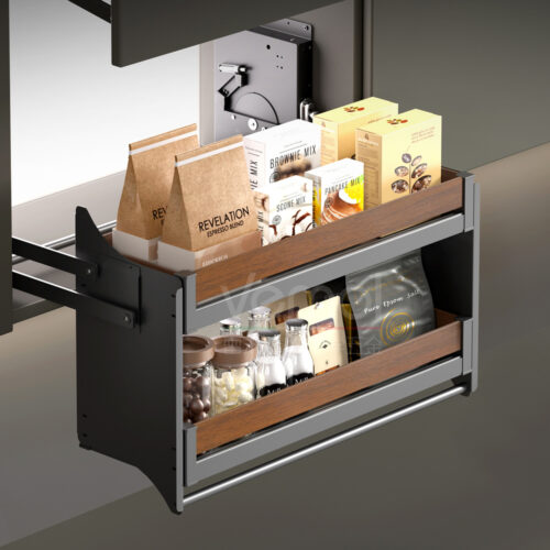 FINE3.0 series all-aluminum hanging cabinet lift (walnut wood)