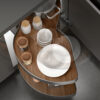 FIND series corner flying saucer pull-out basket (walnut wood)